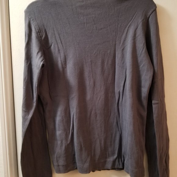 Abercrombir&Fitch 90's button front rib  cardigan with contrast ribbon - Picture 3 of 5